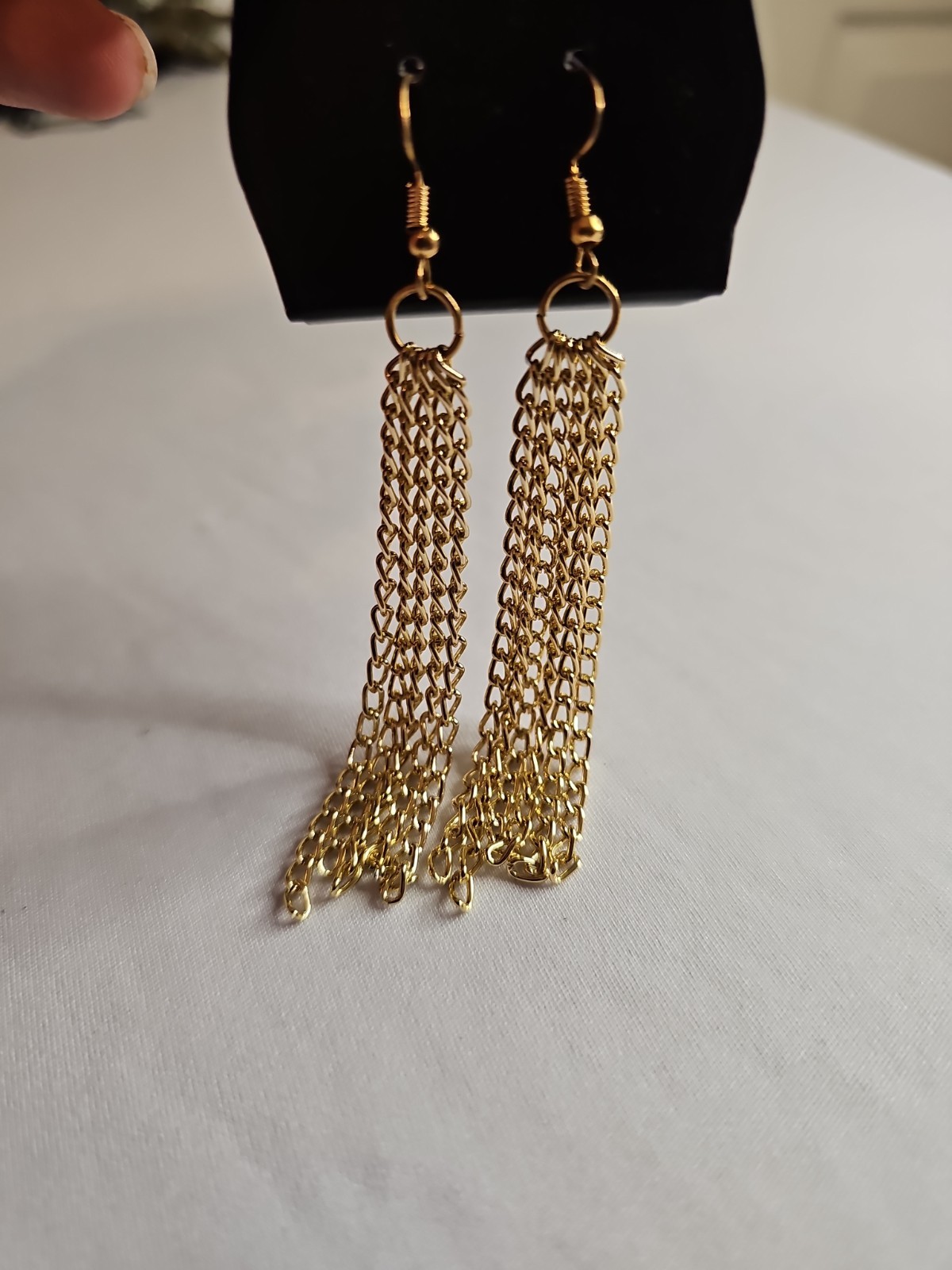 Paparazzi Gold Tone Tassel Dangle Drop Earrings Metal Hook for Lobe