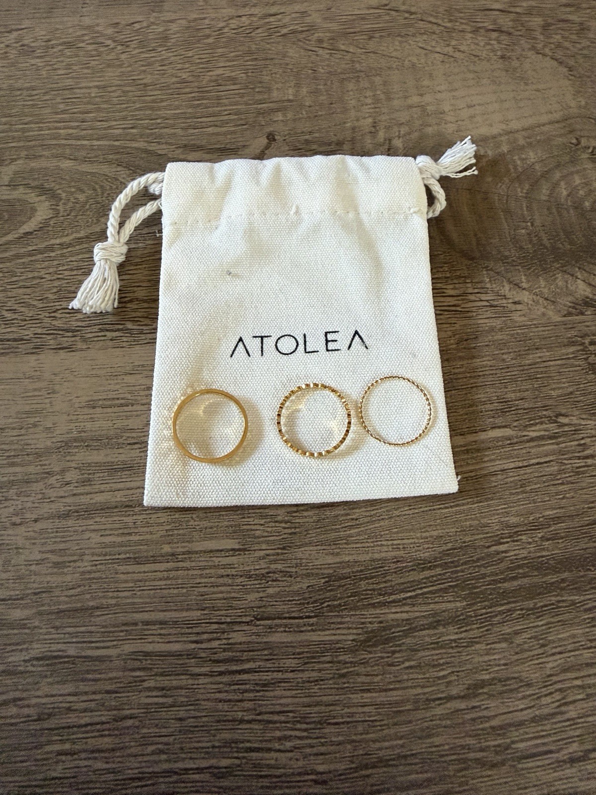 Atolea Daily Rings Set Of 3. Gold Color. Size 8. Only Worn Once.