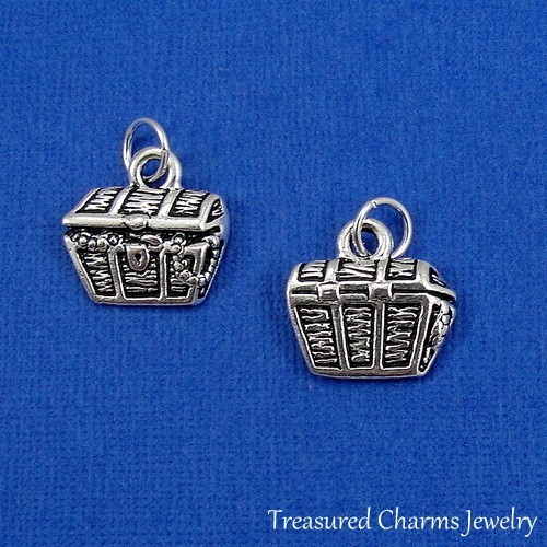 Silver TREASURE CHEST CHARM Pirate Booty Lost Sunken Treasure PENDANT *NEW*