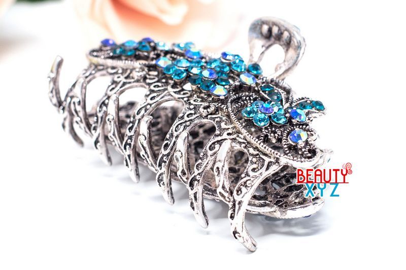 New Fancy Vintage Butterfly Metal Women Rhinestones Crystal Hair Claw Clip hair