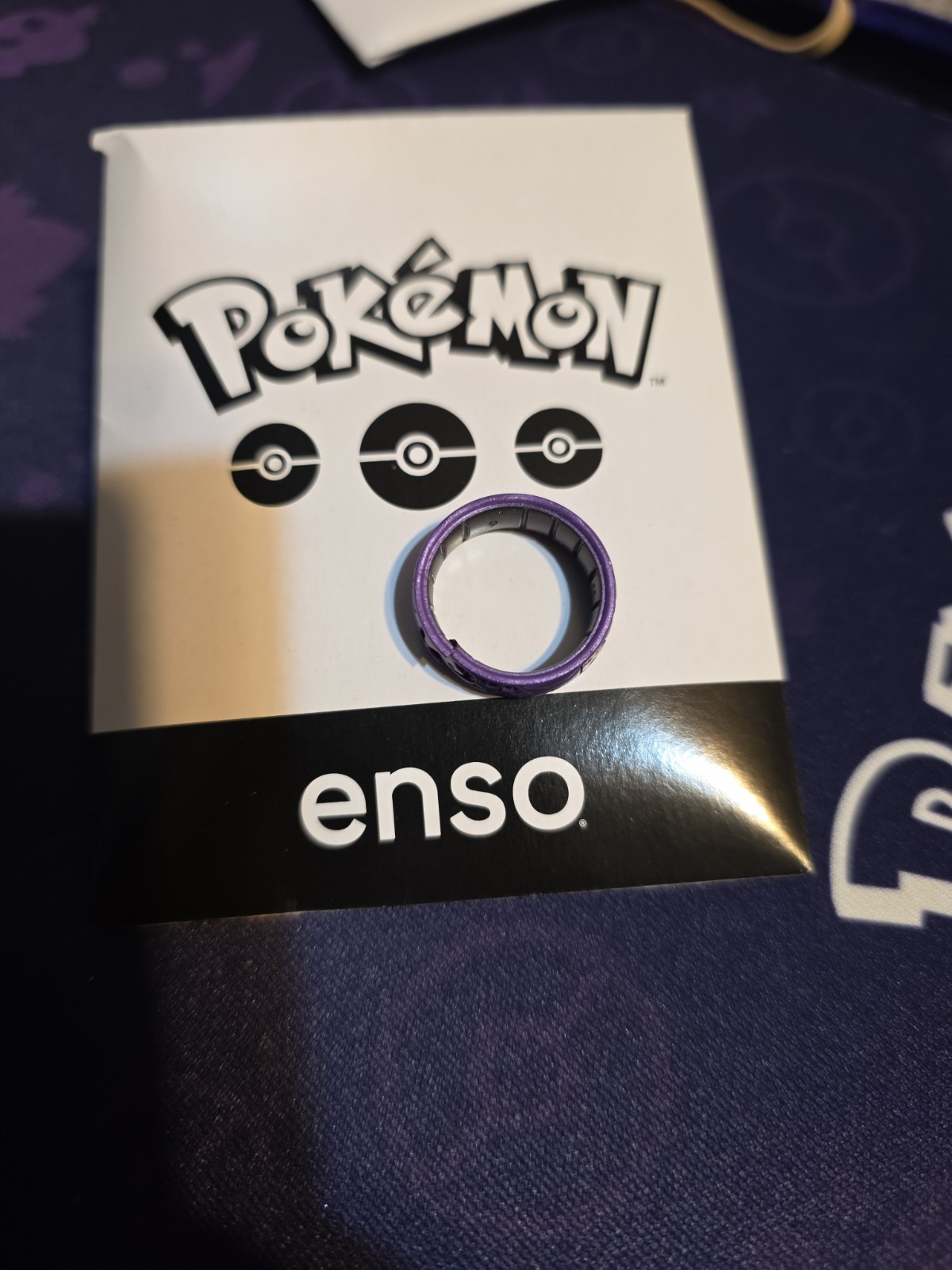Enso x Pokemon Gengar Gastly Haunter Purple Silicone Ring Size 6 (Ripped)