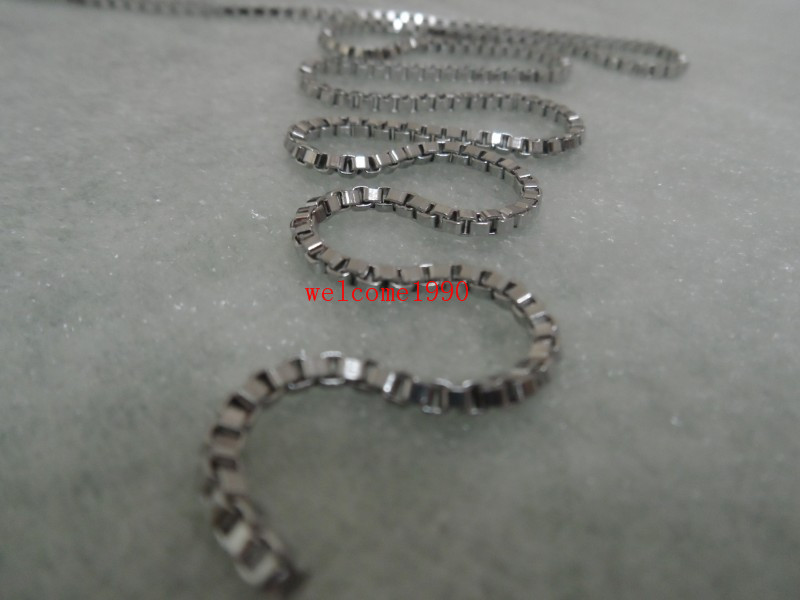 10pcs Lot in stock Stainless Steel silver Box Chain Necklace 2.4mm 24” in bulk