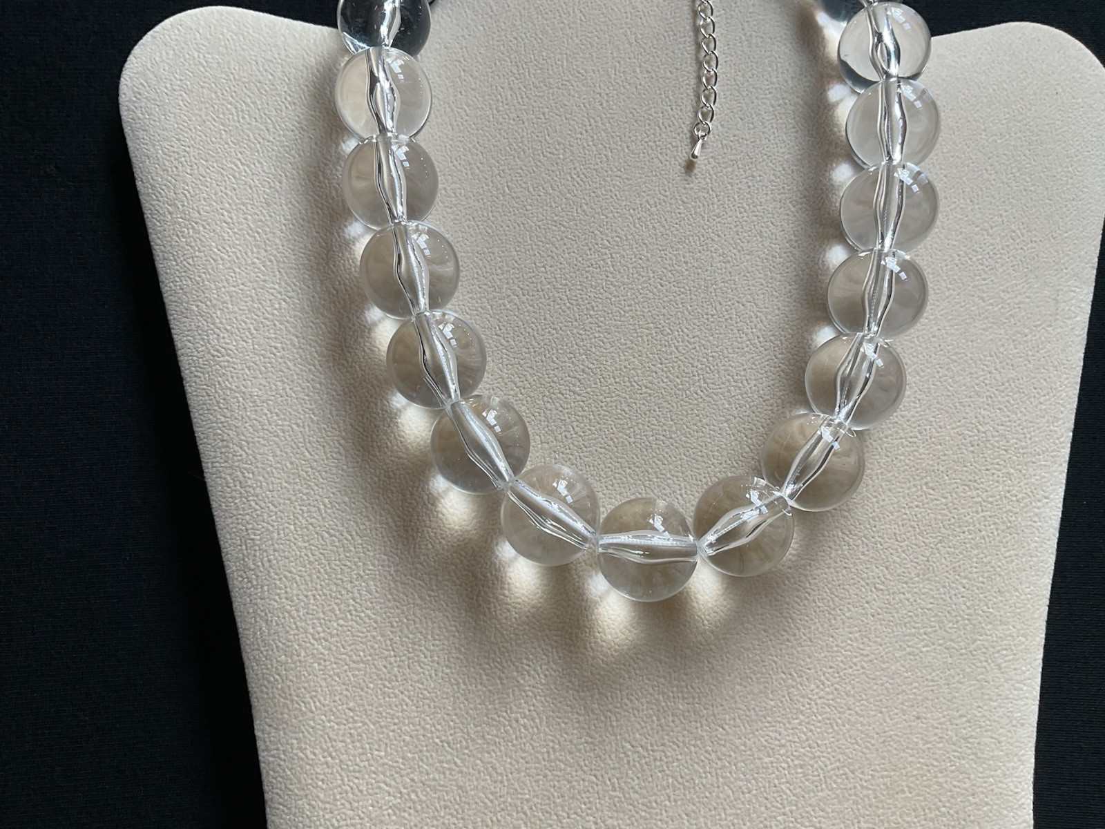 Chunky Clear ‘bubble’ Beads Adjustable Necklace