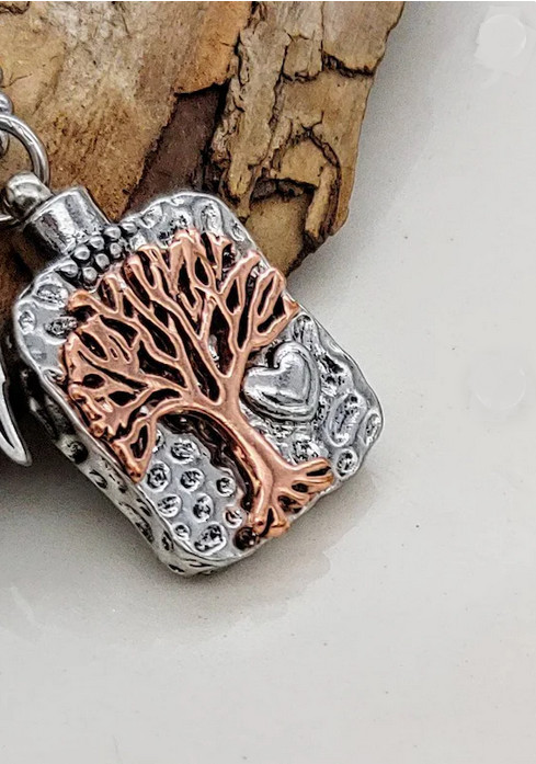 CREMATION URN TREE Pendant On 20″ 925 Sterling Silver Necklace Women Men Jewelry