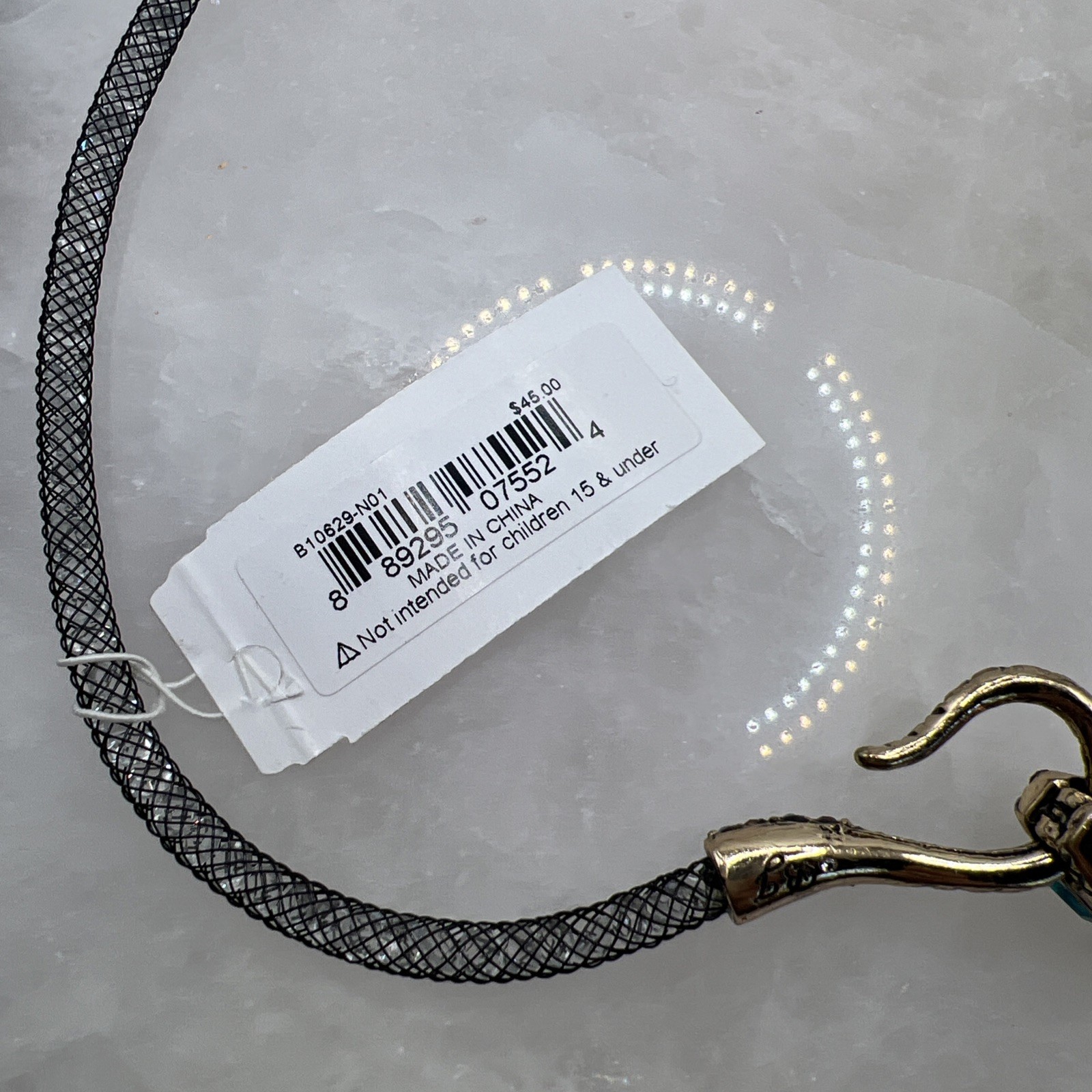 Betsey Johnson “Dark Shadows” Pave Snake Mesh Collar Necklace NWT