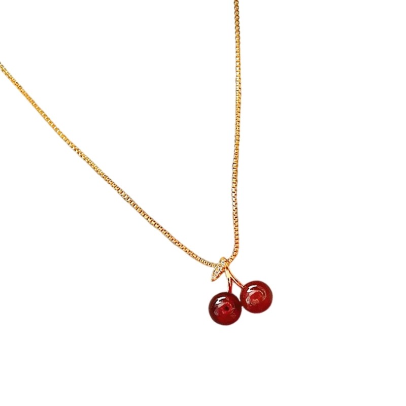 Stylish Fruit Inspired Golden Pendant Necklace For Women Casual Or Formal Event