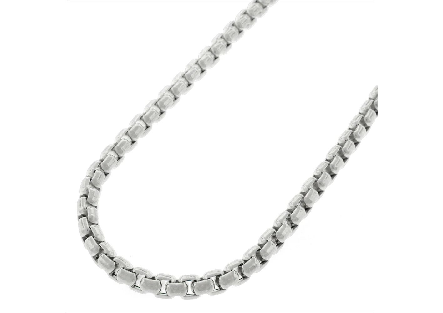 Verona Jewelers Sterling Silver 3MM Classic Italian Round Box Chain Necklace