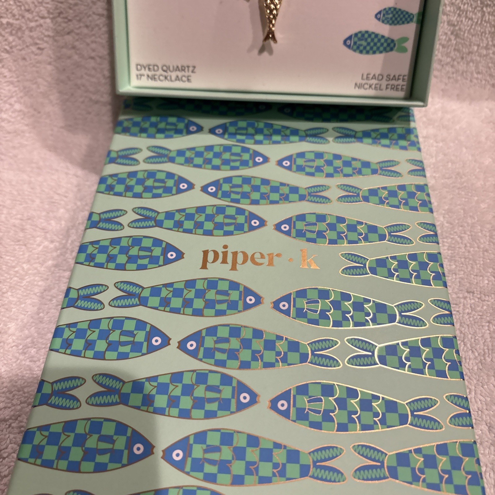 Piper K Women Beach Theme Necklace W Detachable Pendant Star Fish Blue And Gold