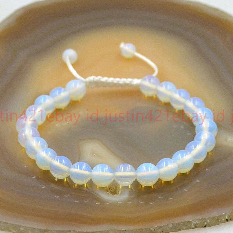 8/10/12mm Natural Multi-Color Rondelle Beads Gemstone Adjustable Bracelet 7.5”