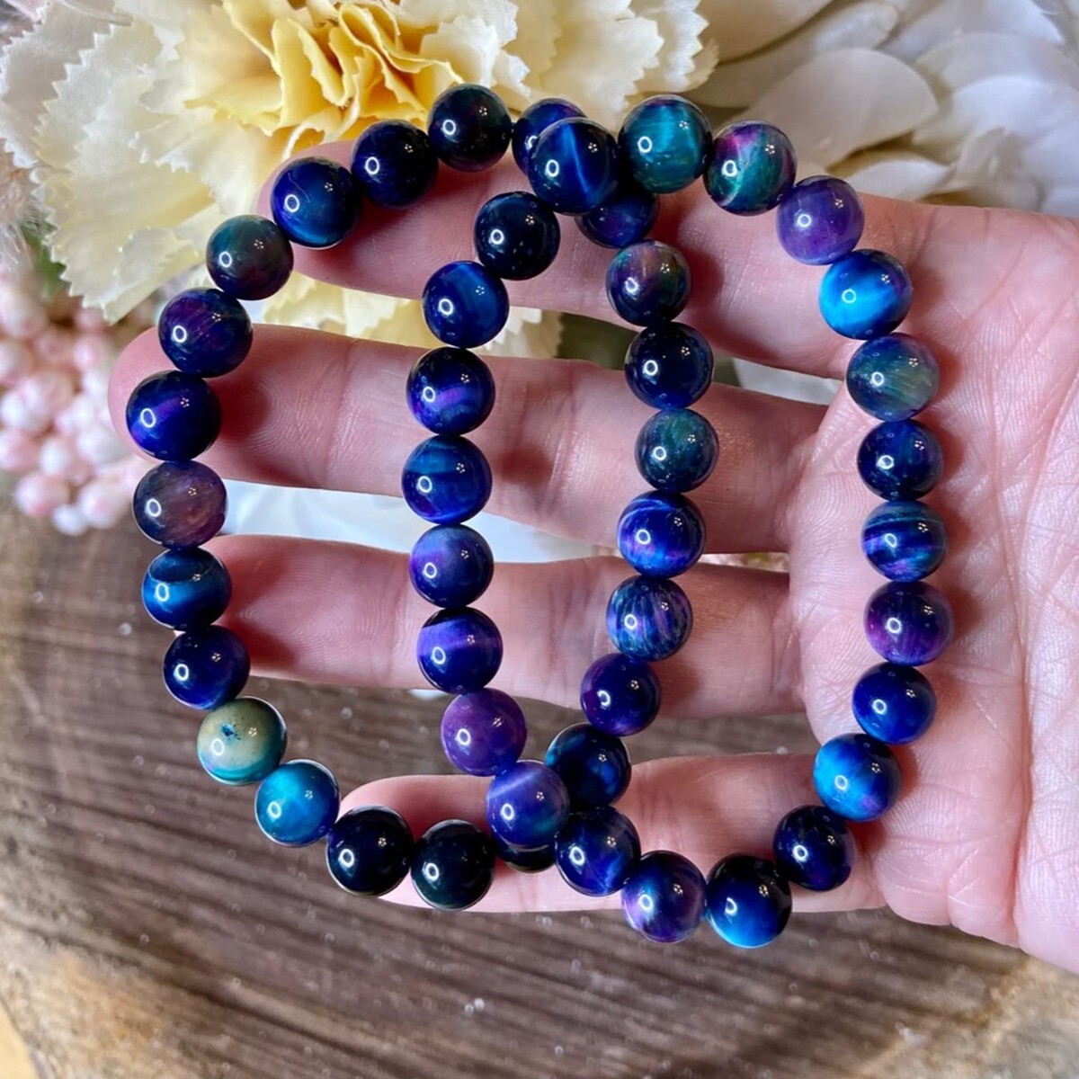 Handmade Natural Sugilite Elastic Stretch Bracelet – 8mm Round Gemstone Bead