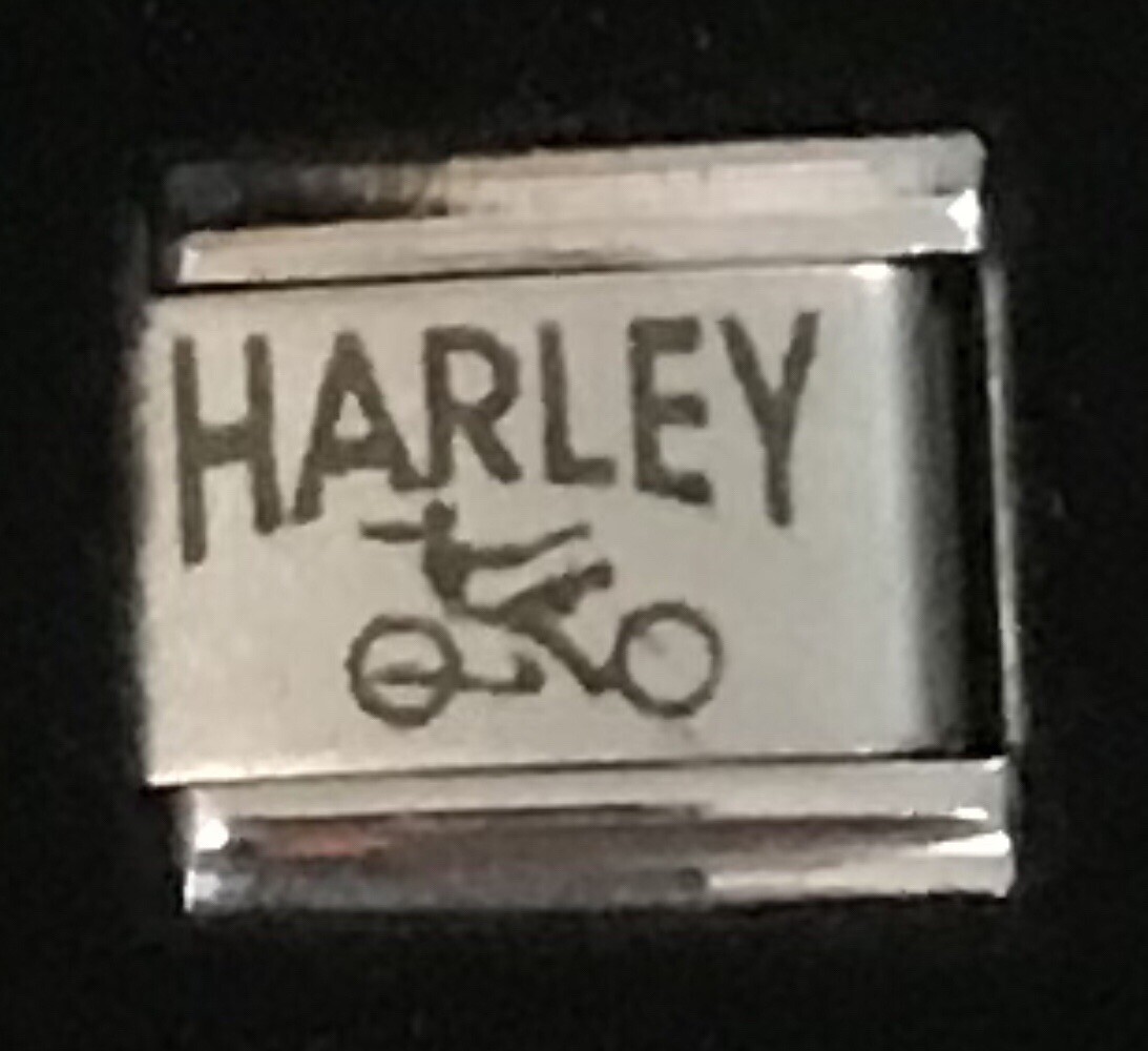 Harley Motorcycle Laser Italian Charm Link 9MM K47