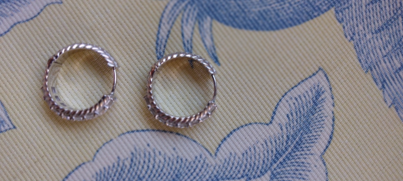 Judith Ripka Princess cut Hoop Earrings, Pierced