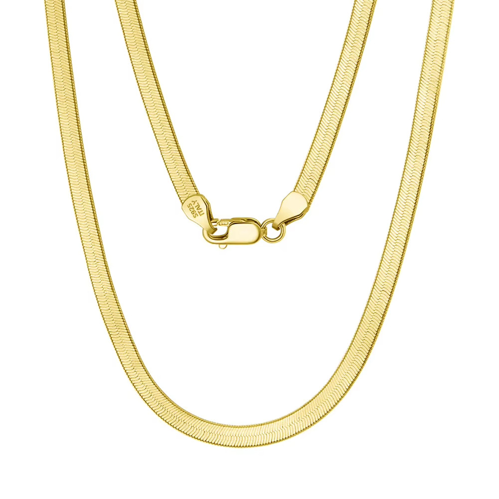 925 Sterling Silver Snake Chain Necklace Choker Gold and Rhodium Plated
