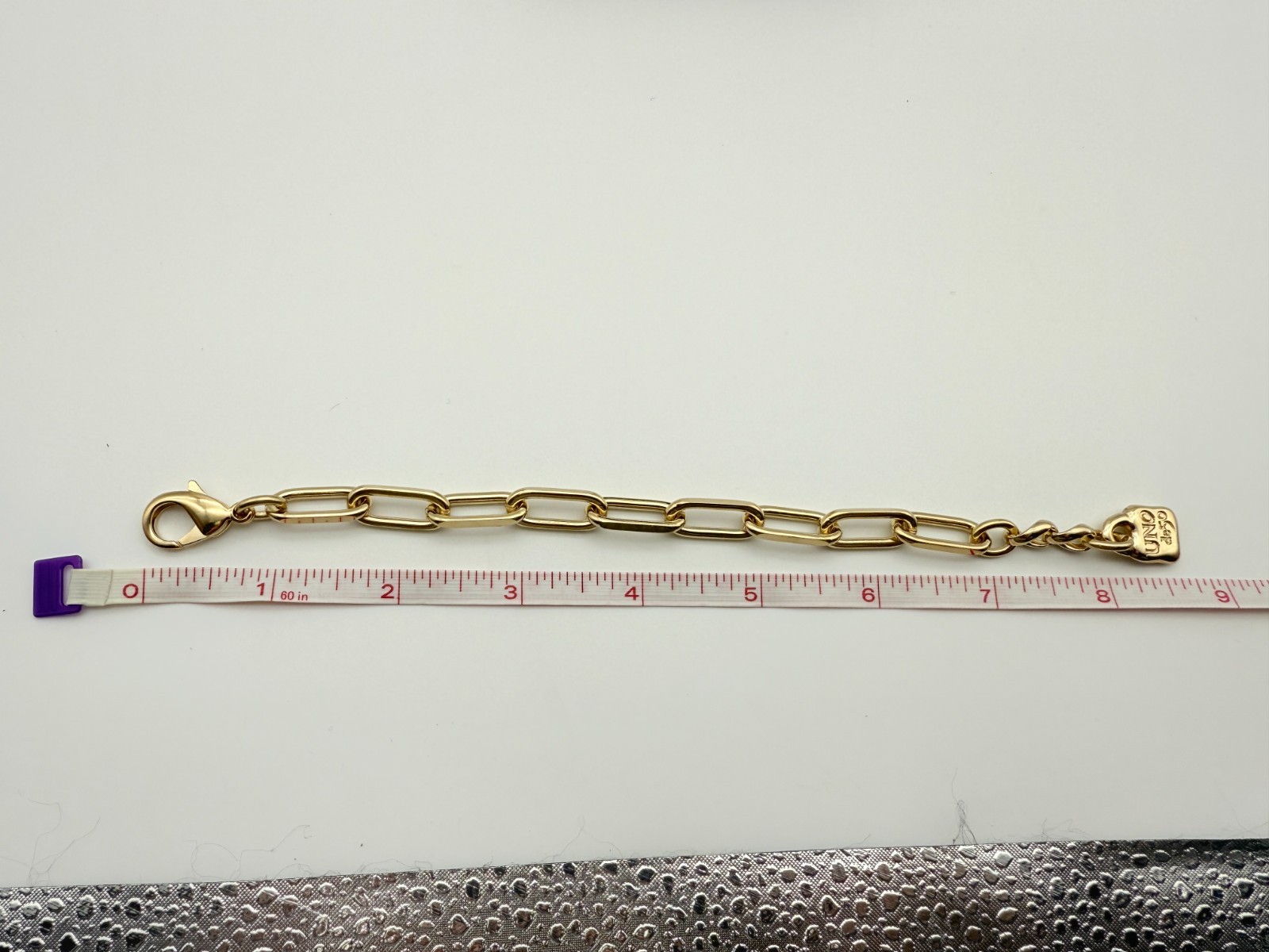 NEW Uno de 50 SER BRAVE 18k Gold Plated Chain Link Bracelet Size Medium