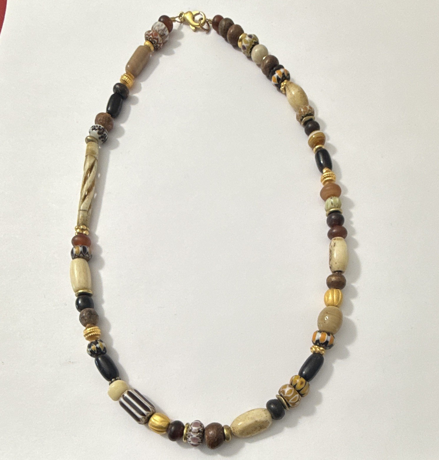 Multicolor Beaded Necklace with Hook Closure
