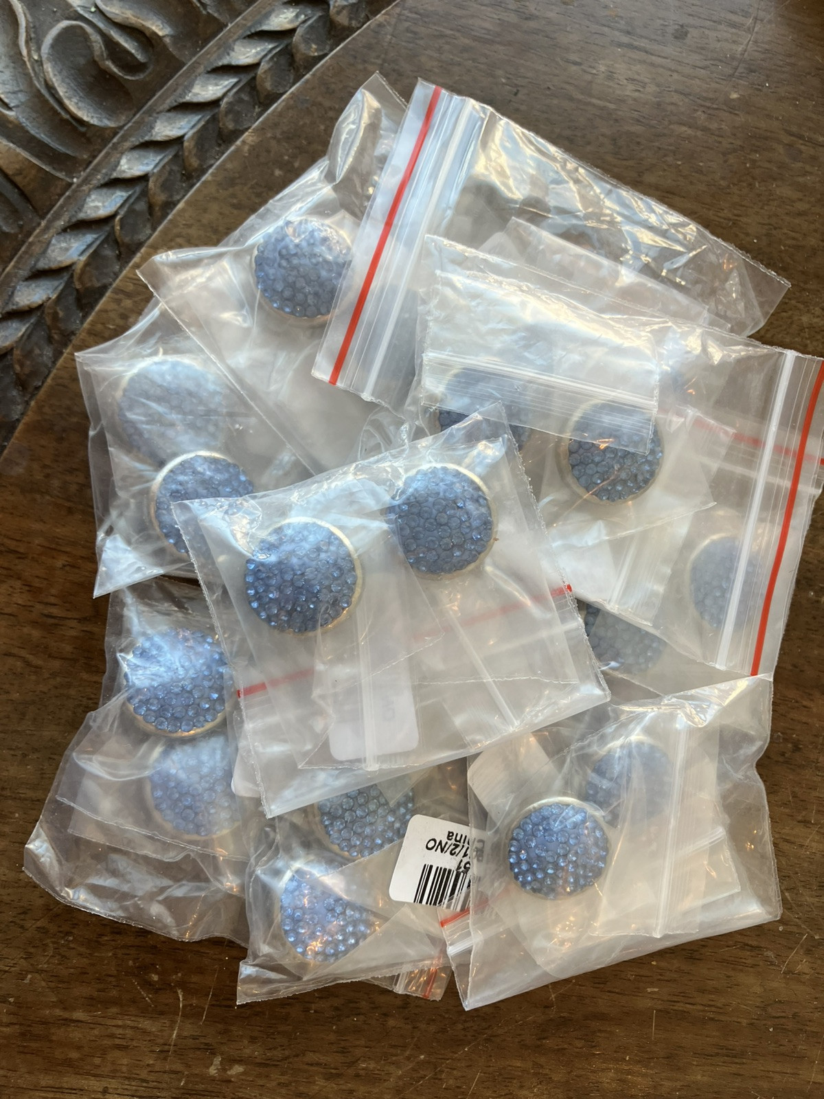 Snap Jewelry 18mm Blue Rhinestones Gems Lot Of 10 Packages 2 Per 20 Total NIB