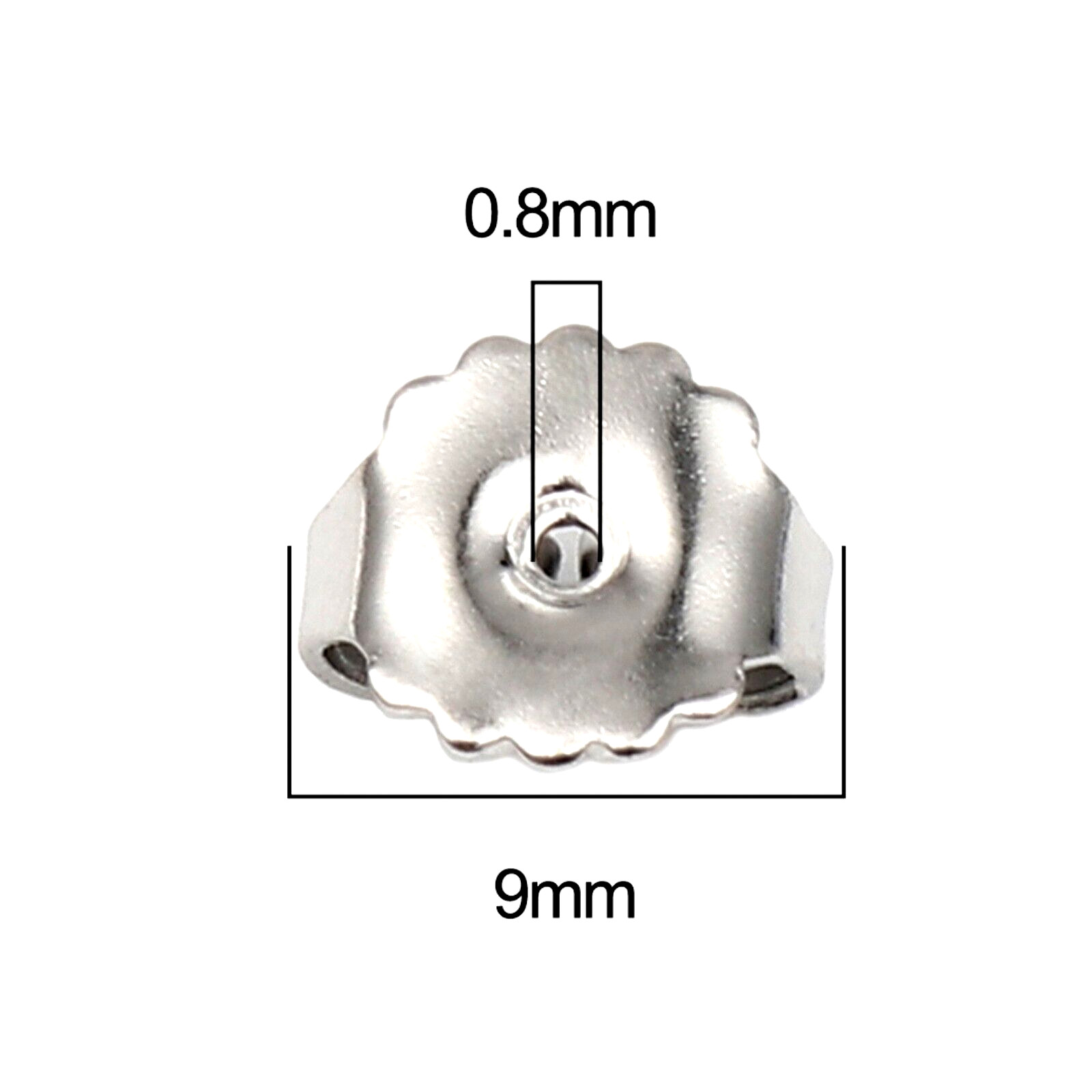 20 pcs Stainless Steel 9x8mm Earnut Earring Replacement Clutch 10 Pair Backs