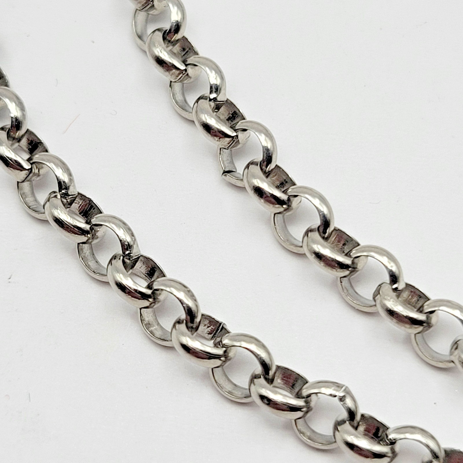 JTV Chisel Polished Stainless Steel 4.5mm Rolo Chain Necklace ~ 24″ or 36″