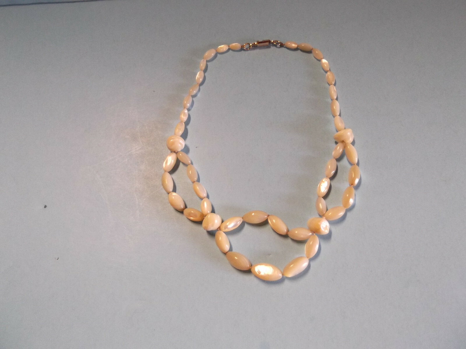 Womans Costume Necklace Pretty White Glass or Ceramic Feel Not Sure