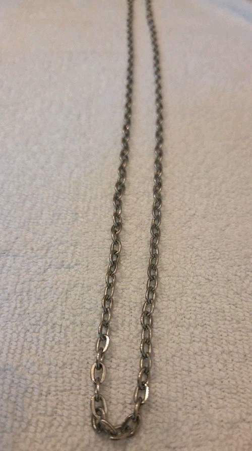 Vintage Stainless Steel Twisted Link Chain Necklace