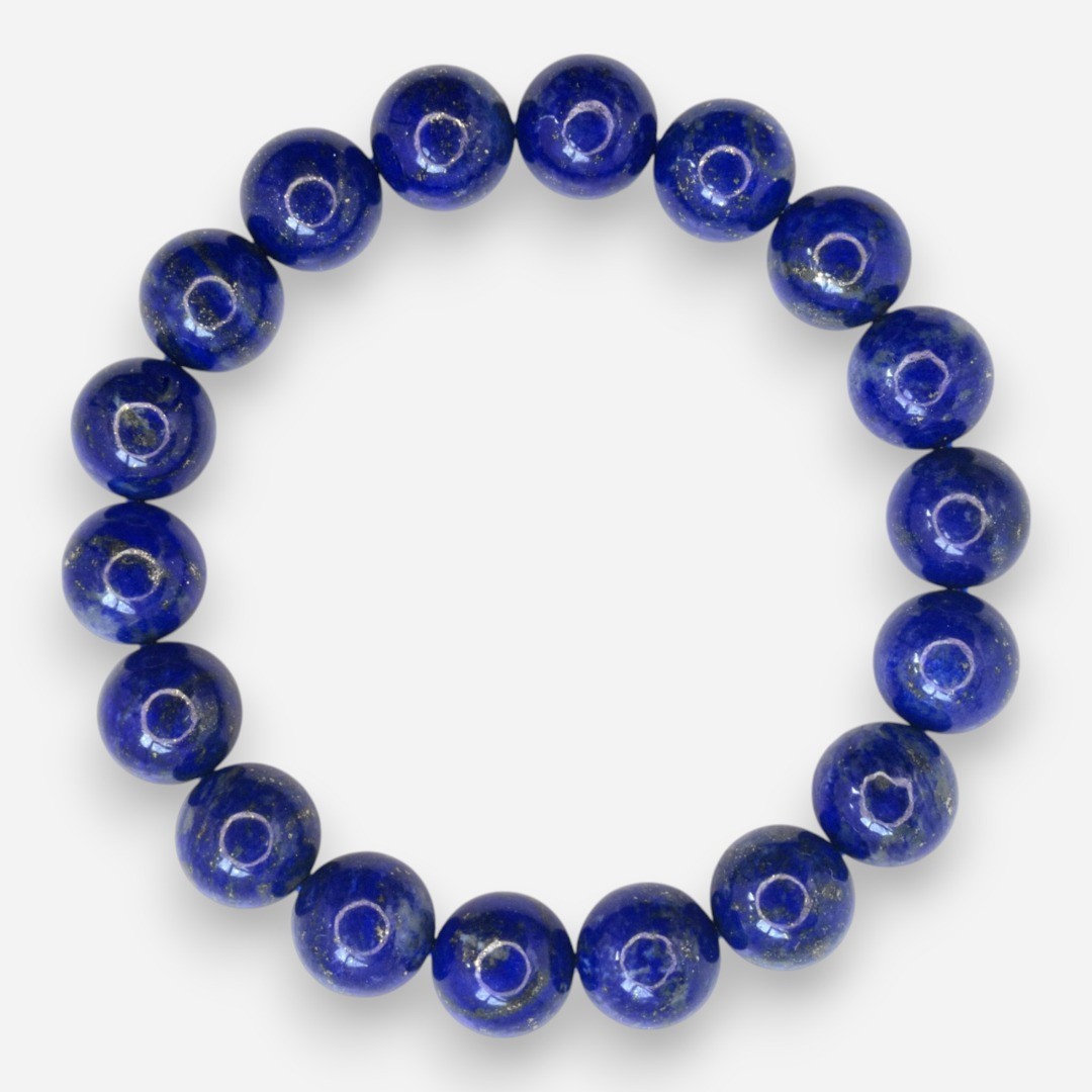 Lapis Lazuli 10mm Natural Gemstone Bracelet 6-9” Elasticated with Box
