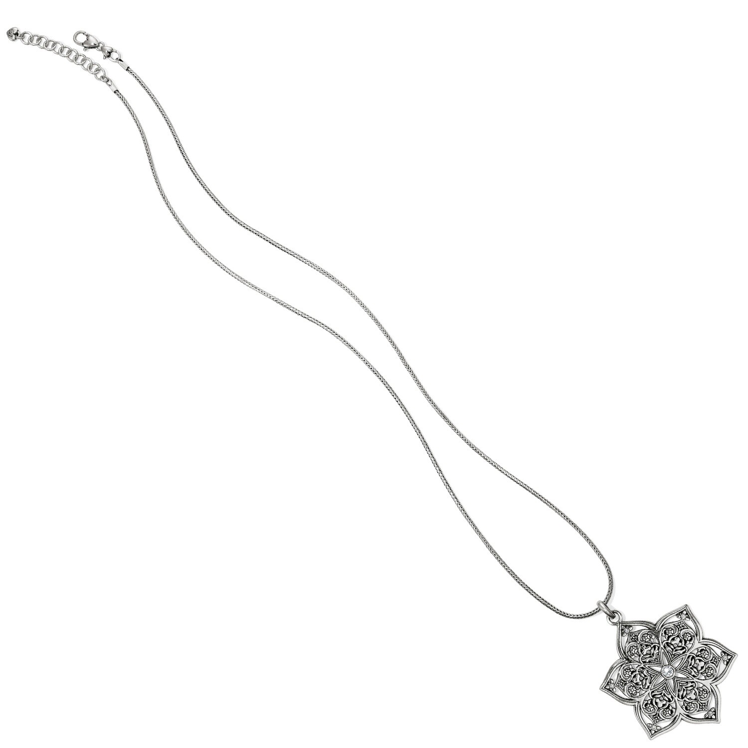 NWT Brighton CASABLANCA JEWEL Convertible Reverse Long Silver Necklace MSRP $88