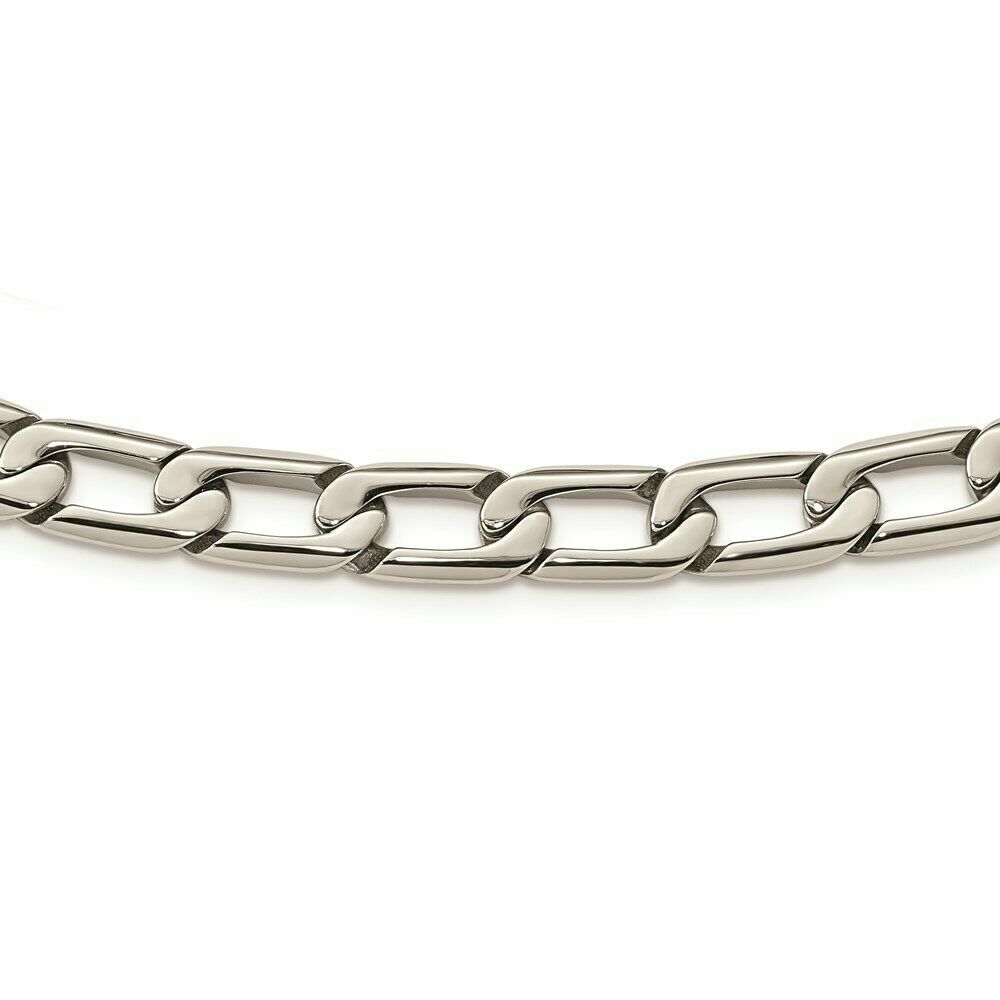 Goldia Chisel Stainless Steel Polished Squares Necklace 24″