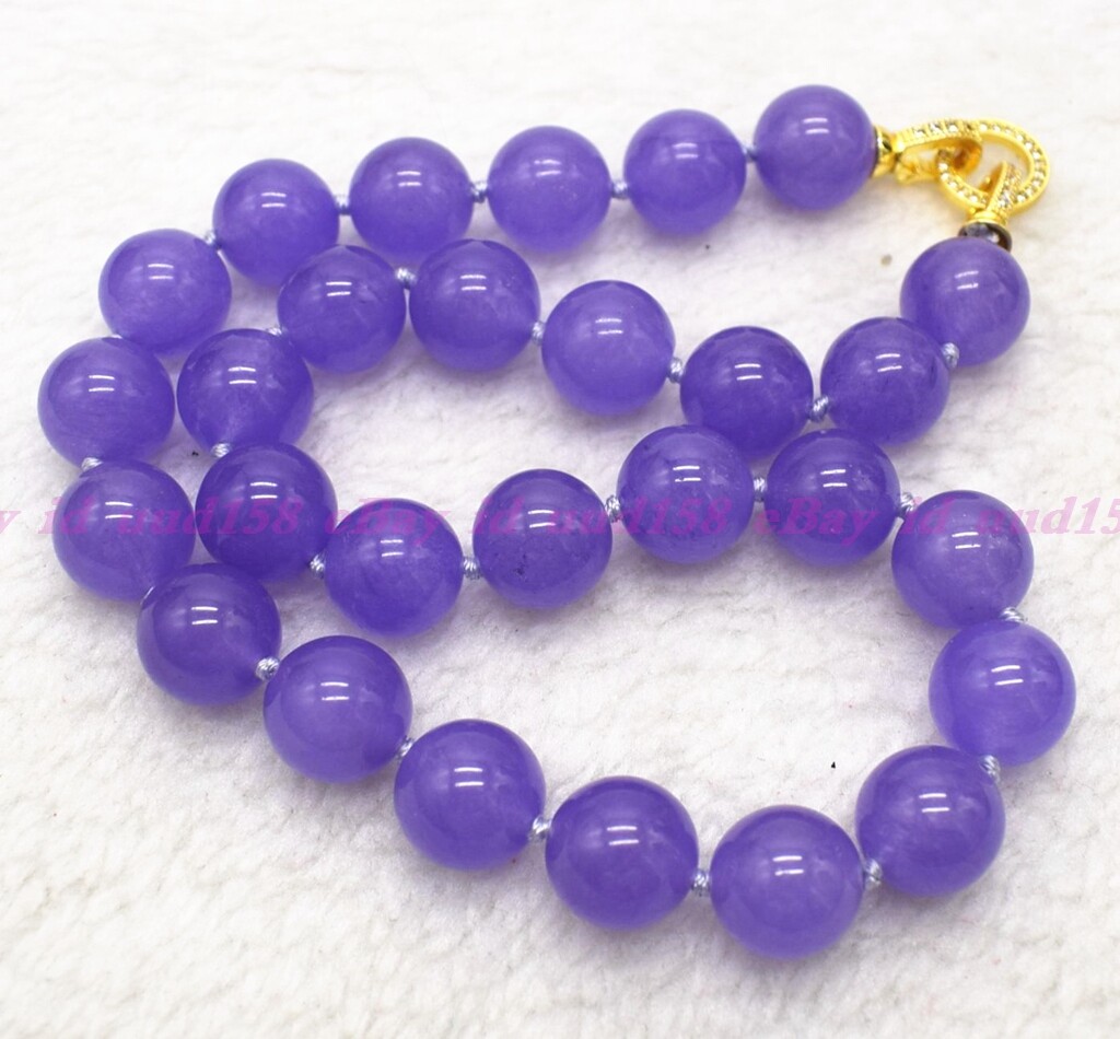 Natural Lavender Jade Jasper Round Gemstone Beads Necklace 16-36 inches AAA+