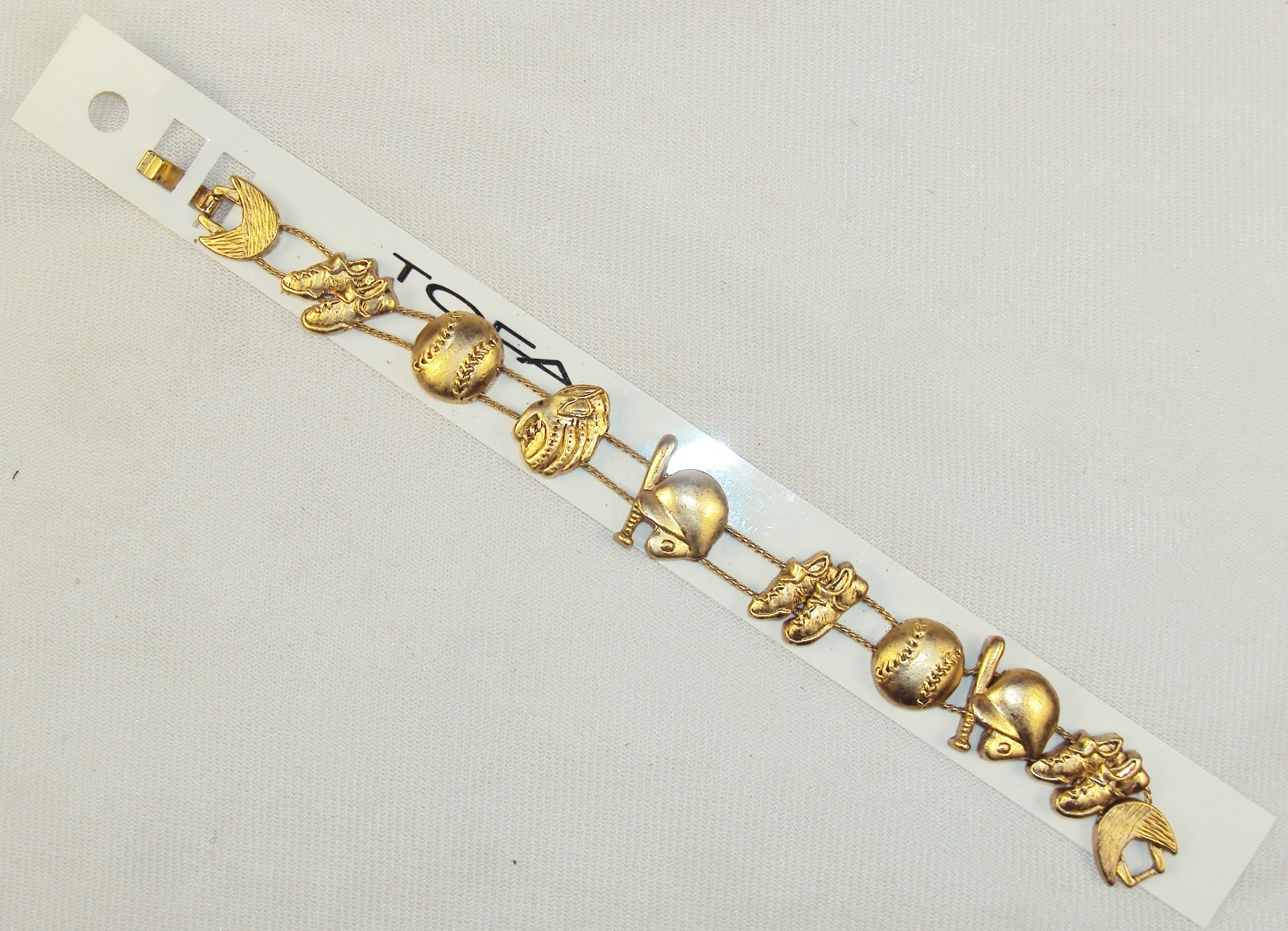 Charm Bracelet, Baseball Themed ~ TOFA Classic 1995 Slider, Gold Toned #5430010