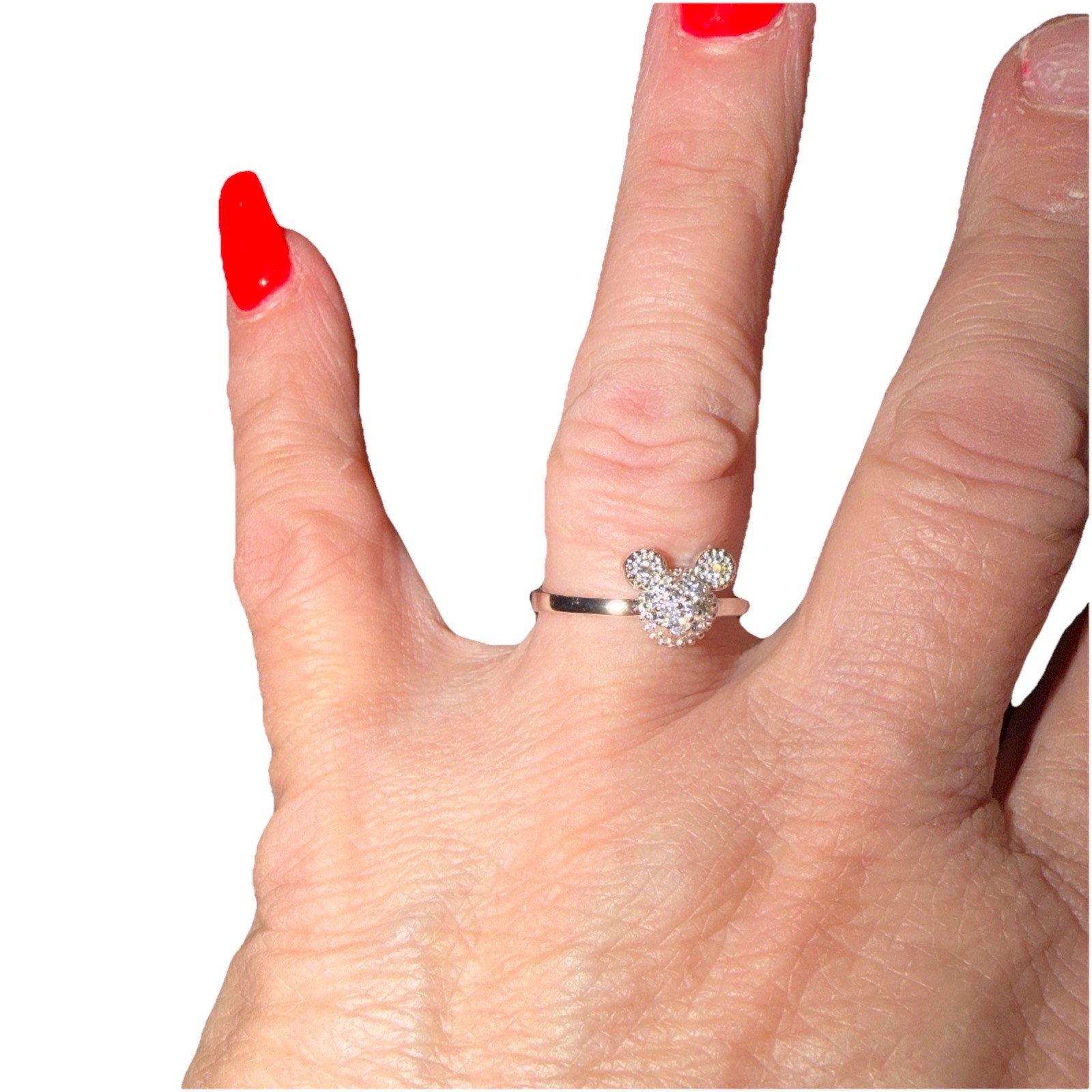 Dankadi 925 Silver Ring Female Matte Design Mickey Rings 9