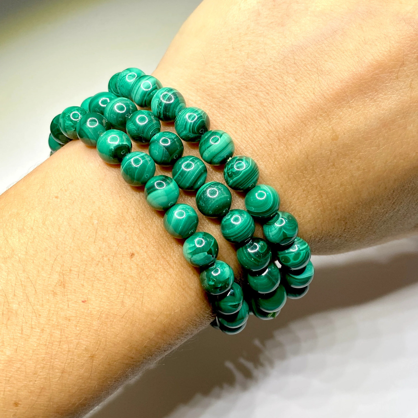 Malachite Crystal Bracelet: Handmade Gemstone Beaded Bracelet