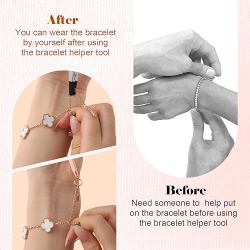 2 Pcs Bracelet Helper Tool, Portable Bracelet Helper Easy to Put on Yourself, Fa