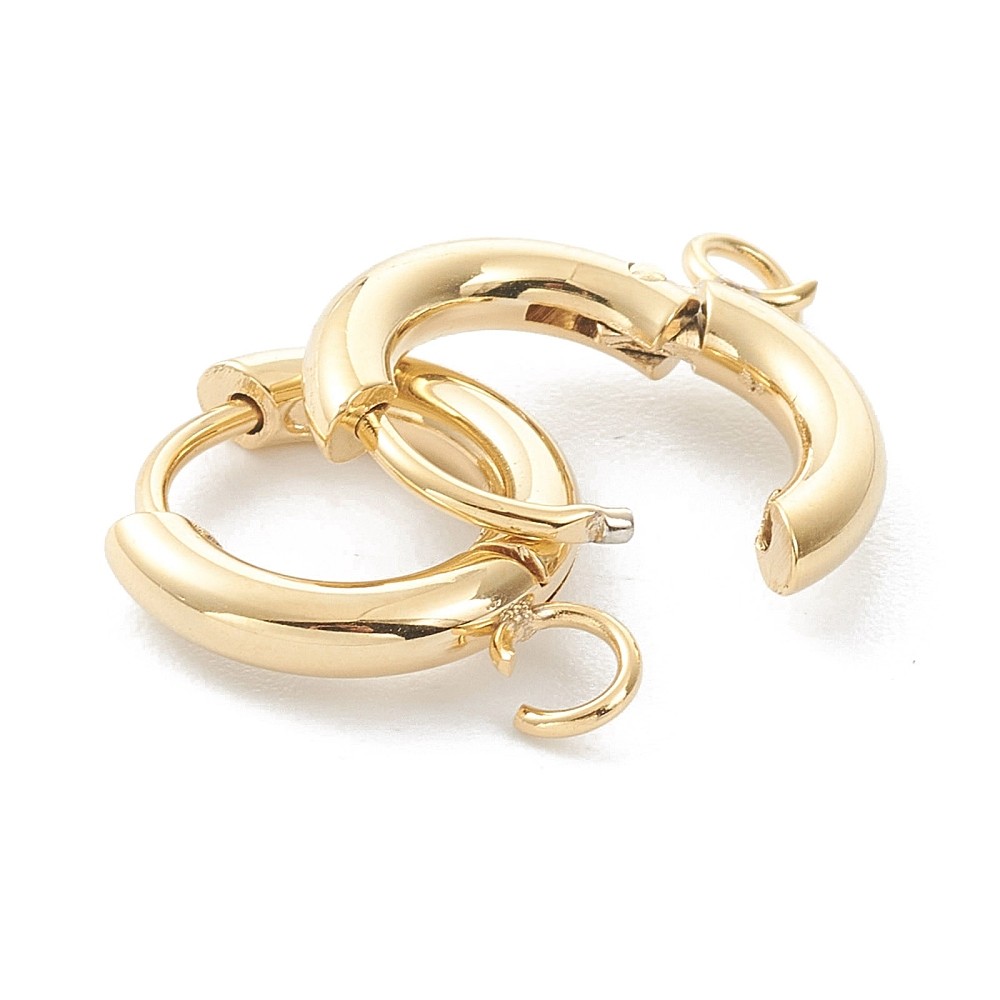 10pcs Gold Huggie Hoop Earring Findings w/ Loop Pin for Earrings Jewelry Making