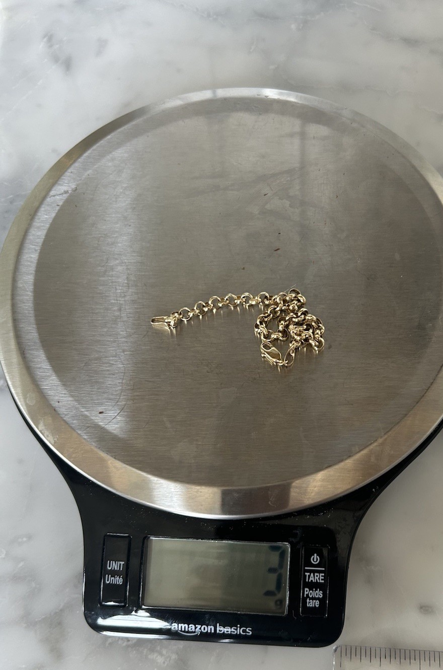 14k yellow gold Rolo bracelet 3 grams Lobster Clasp 7.25 inch
