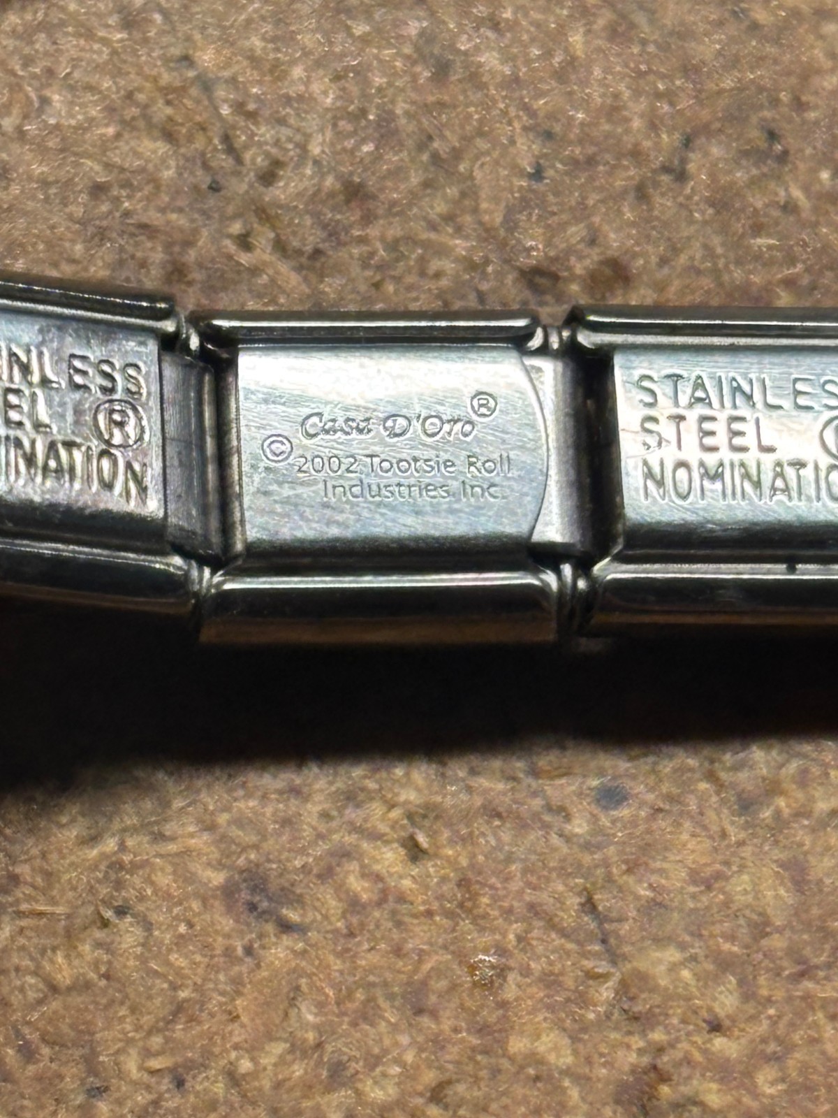NOMINATION stainless steel stretch link CHARM BRACELET Tootsie Roll CASA d’Oro