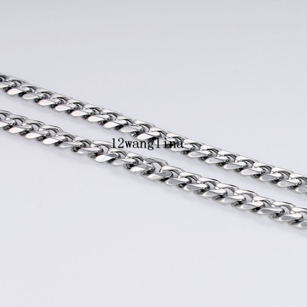 18-36” MEN Stainless Steel 3/5/7/9/11mm Silver Tone Cuban Curb Chain Necklace