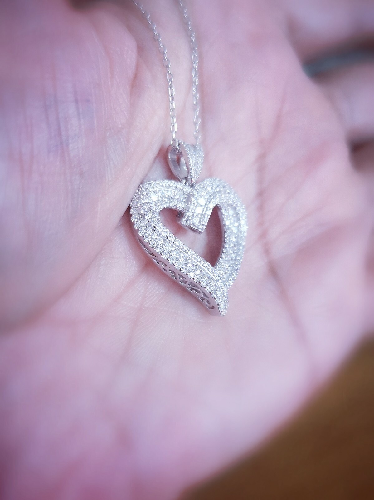 2 Ct Women’s Heart Pendant Necklace in 14K White Gold Plated Solid Silver