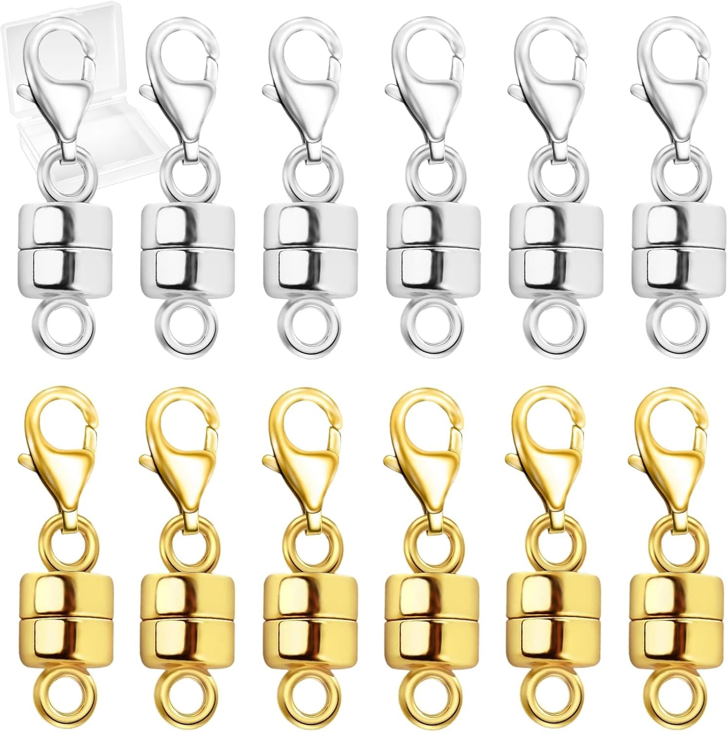 Versatile 14K Gold & Silver Magnetic Clasps for Necklaces & Bracelets – 12PCS