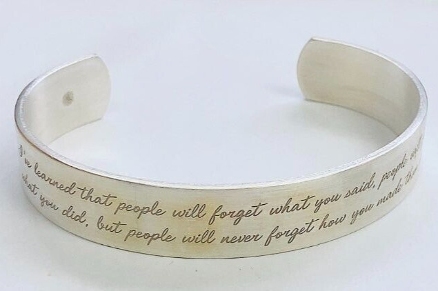 QVC Maya Angelou “I’ve Learned” Silvertone Cuff Bracelet by Dogeared
