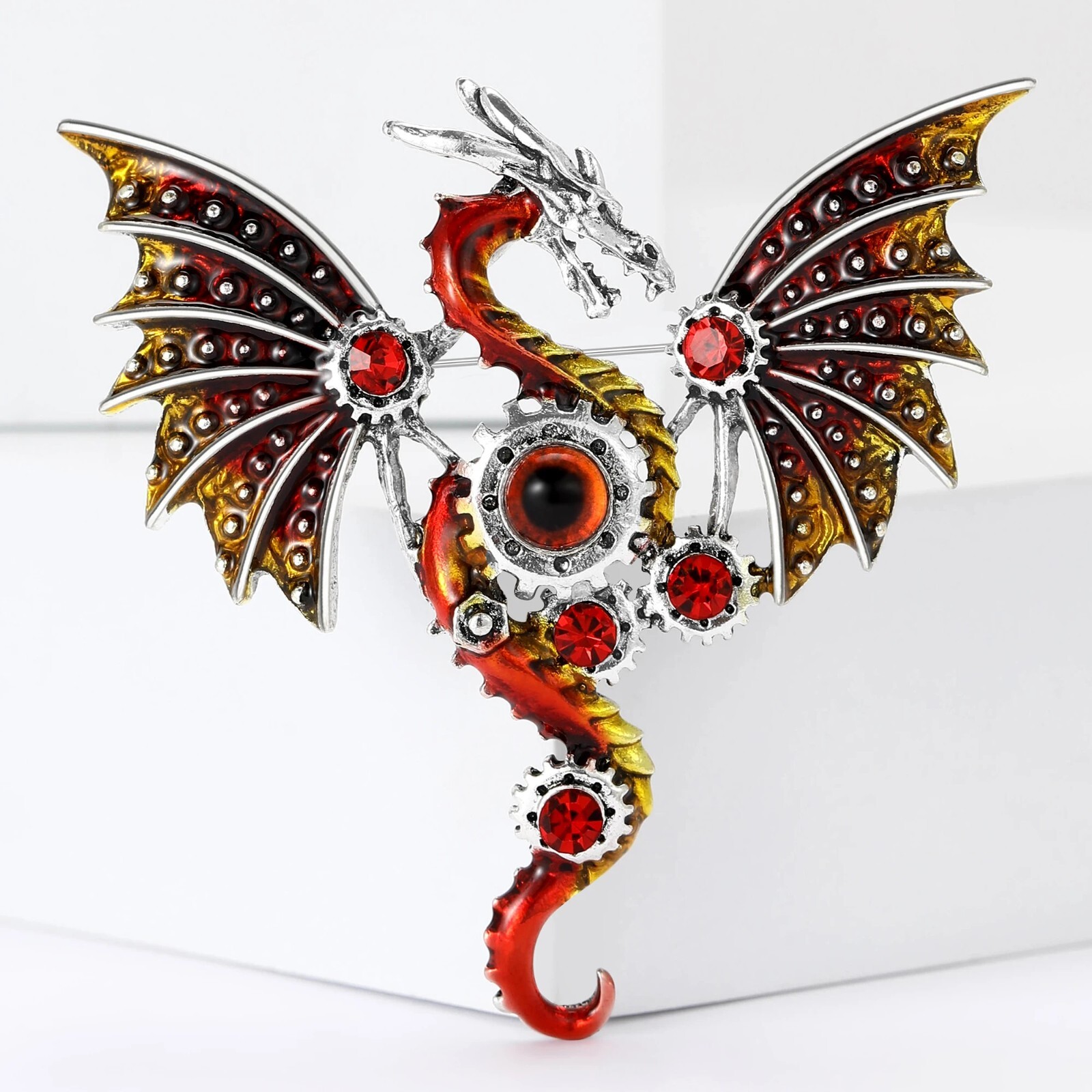 Hot Sale Wholesale Enamel Dragon Brooch Necklace Flying Dragons Pin 2nd List