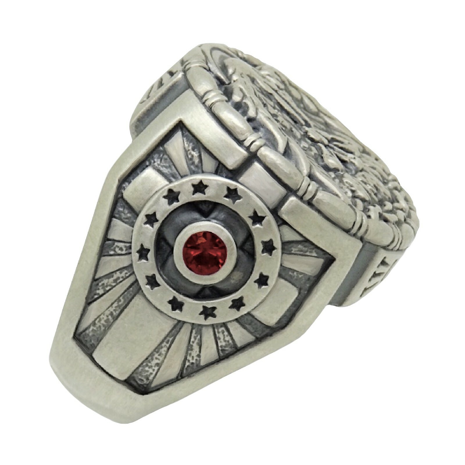 Jesuit IHS Sterling Silver Cross Men’s Ring Christian Pelican with Chicks
