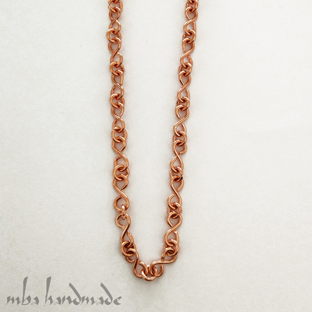 Handmade Pure Copper Chain Lenght 20”-22”-24”-30” / 50-56-61-76 cm