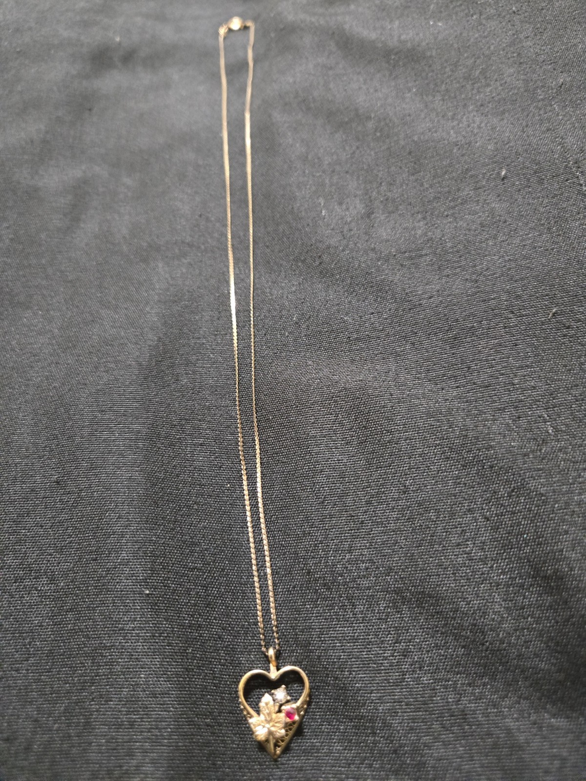 Vintage 14K Gold Filled Open Heart Pendant Necklace – 18″