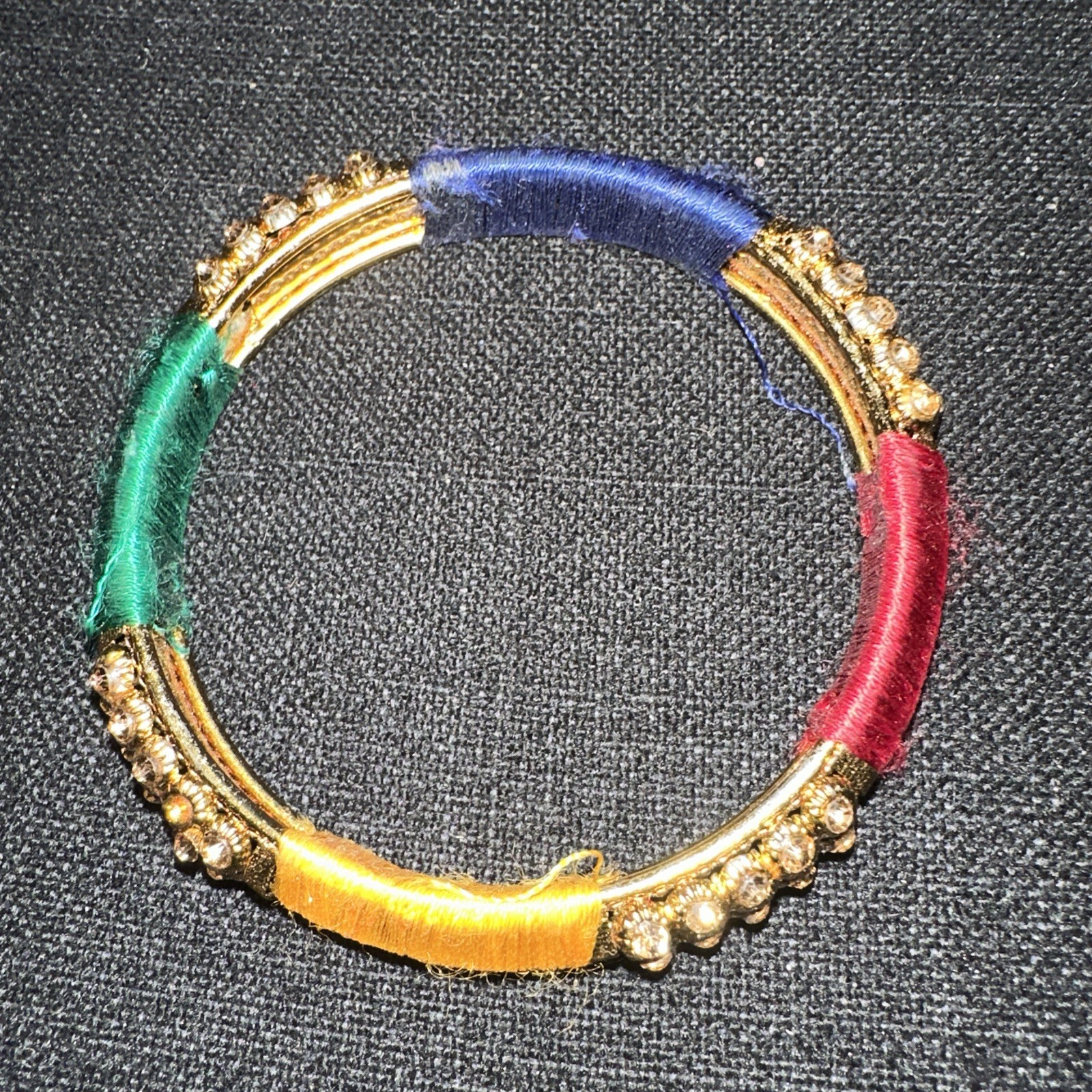 BangleBracelet Multicolor Threaded Set Of 6 – See Pics – Some Thread Damage