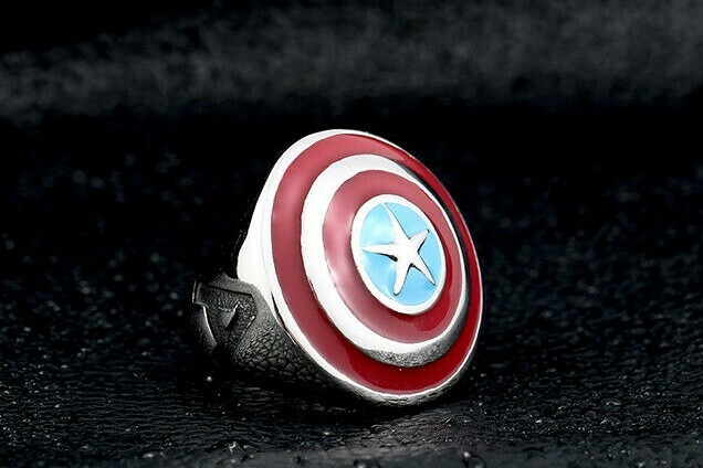 Captain America Shield Unisex Solid Stainless Steel/Enamel Ring For Cosplay