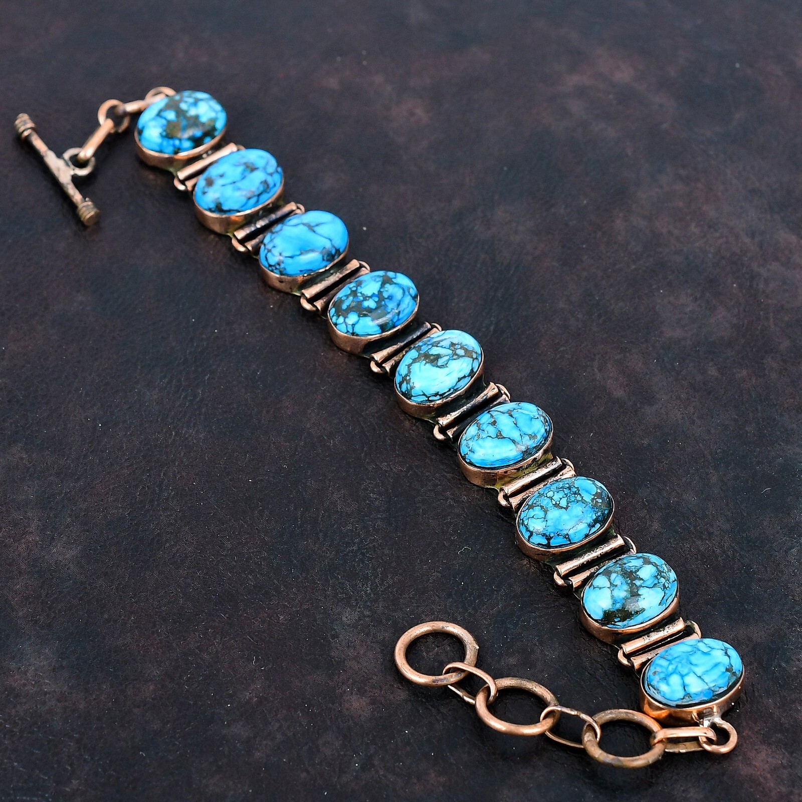 Memorial Day Deal Copper Tibetan Turquoise Gemstone New Chain Bracelet Jewelry