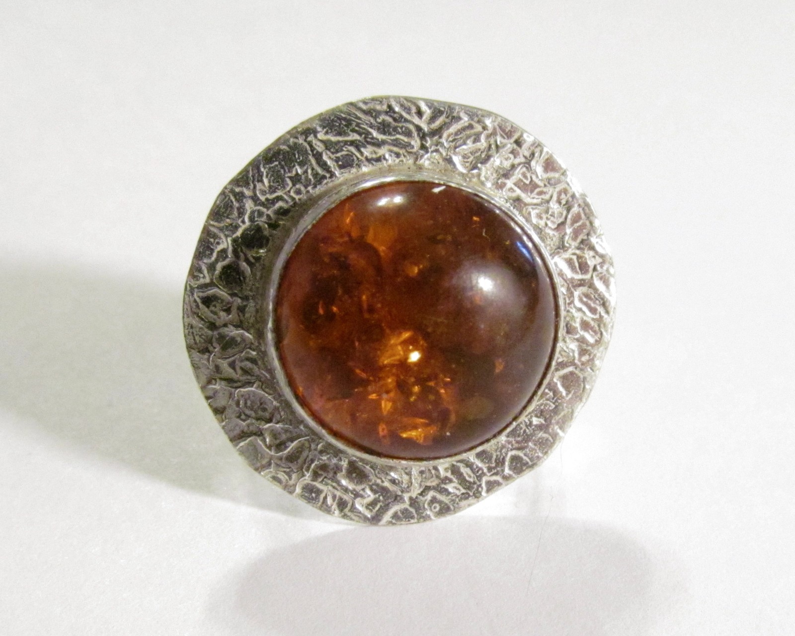 Amazing Man-made Amber Silver Plated Ring Size 8.75 AMBR47