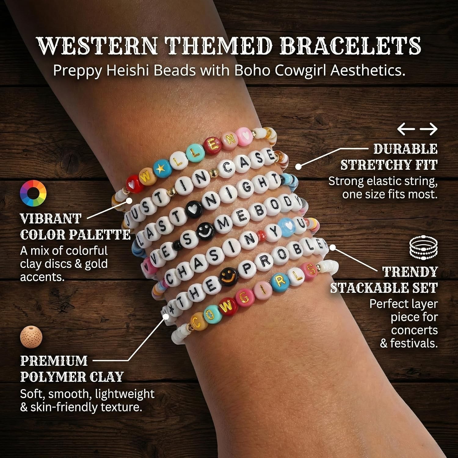 Boho Chic Colorful Bead Stretch Bracelet – Meaningful Friendship Gift for Women