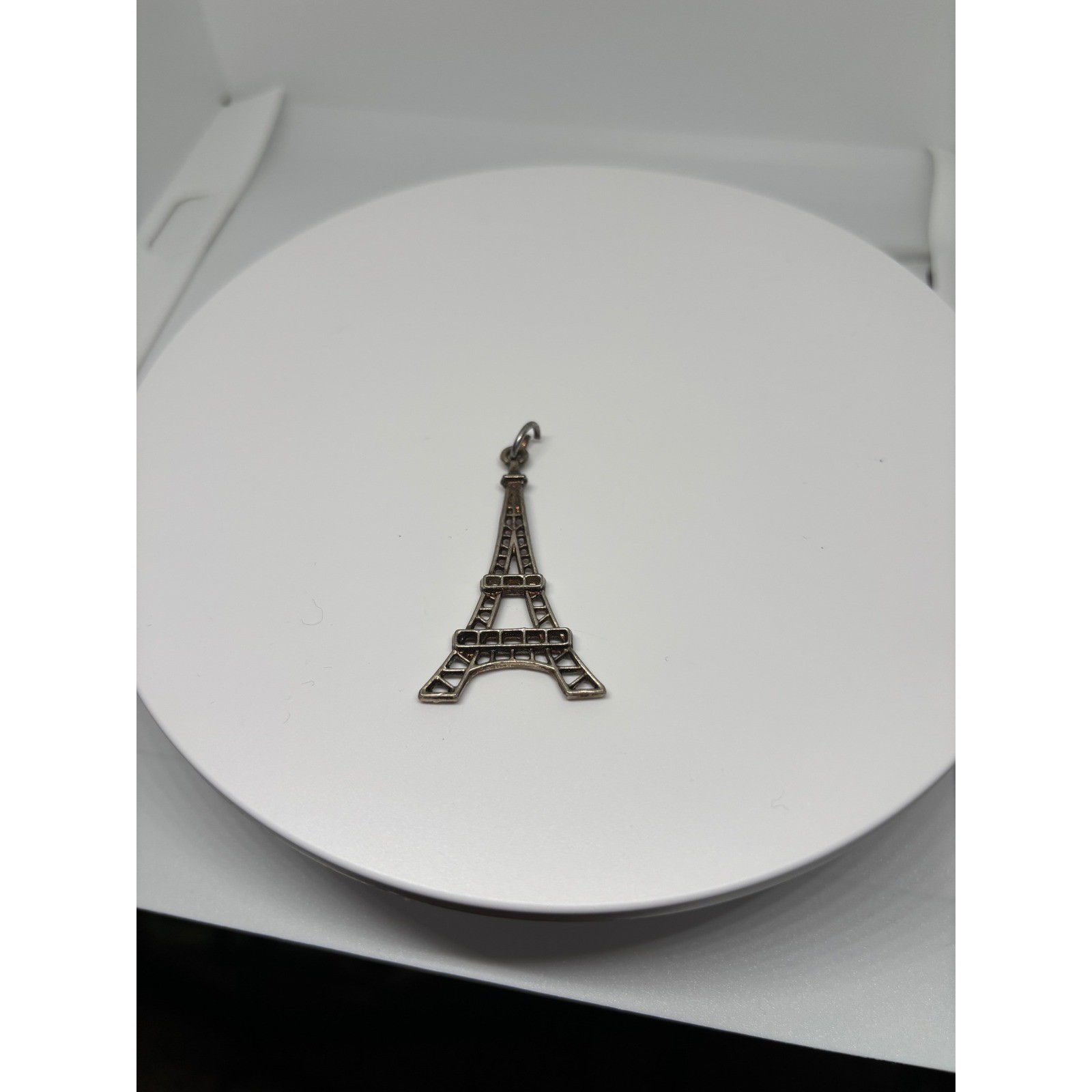 Silver Tone Eiffel Tower Charm Pendant Paris France Souvenir Travel Jewelry