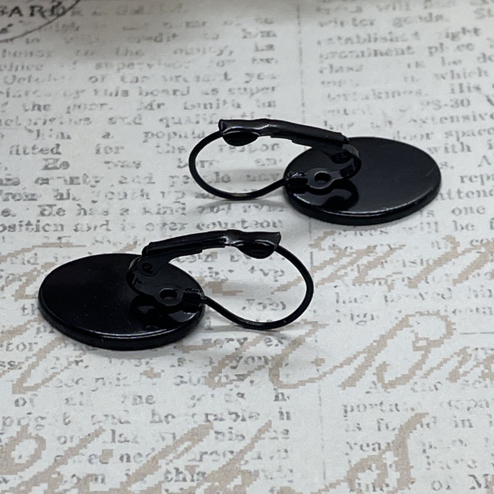 Black Setting Enamel Cameo Butterfly Mom Birthday Anniversary Gift Earrings